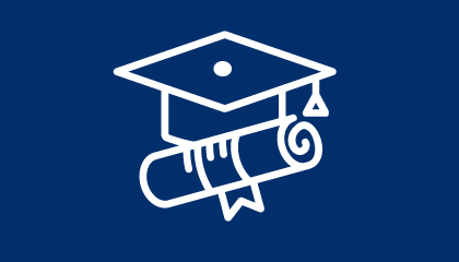 Diploma and hat emblem