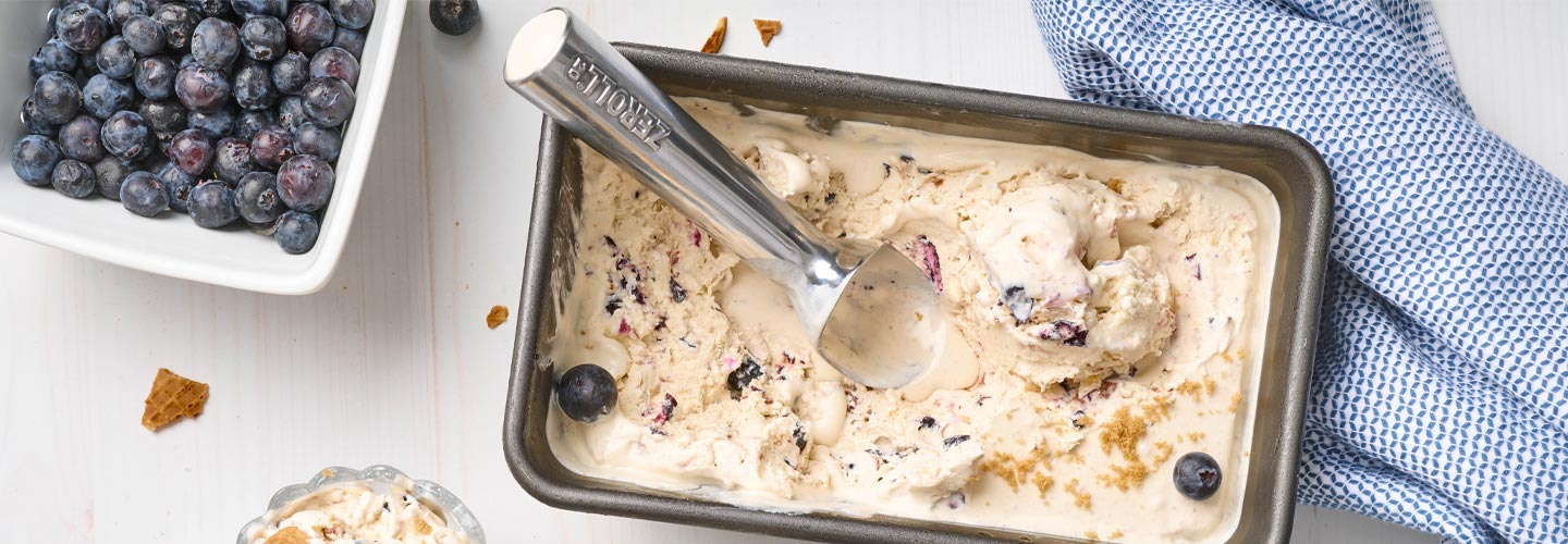 Blueberry and Brown Sugar No Churn Ice Cream With Sustainably Made Dairy