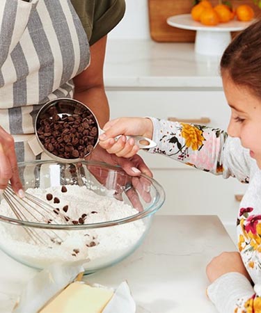 Family baking together