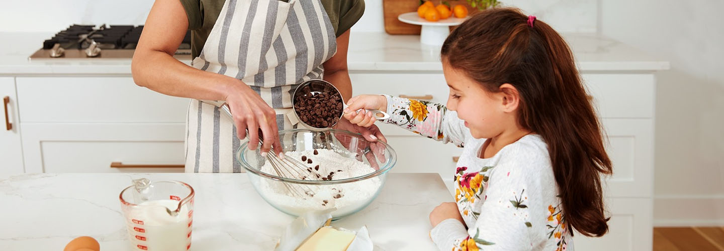 Family baking together