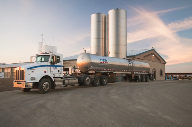 Truck picking up the milk
