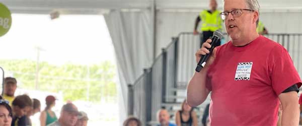 Bruce Gibson speaking at the state fair