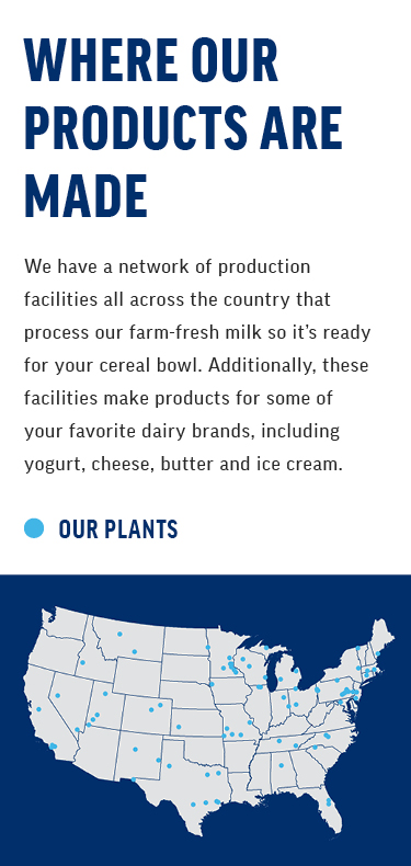 map of where our products are made in the United States of America