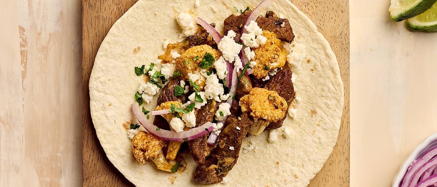 Sheet Pan Steak and Cauliflower Fajita Bake