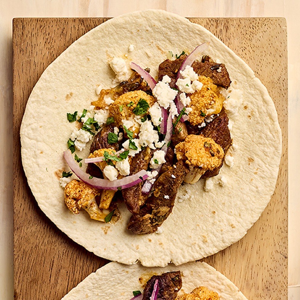 Sheet Pan Steak and Cauliflower Fajita Bake