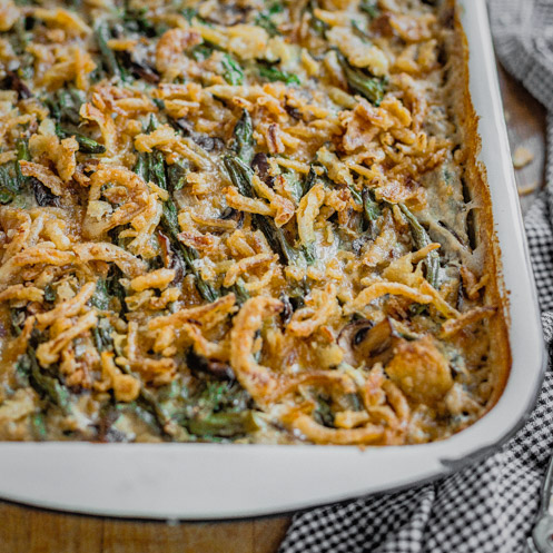 Creamy Baby Portobello Green Bean Casserole