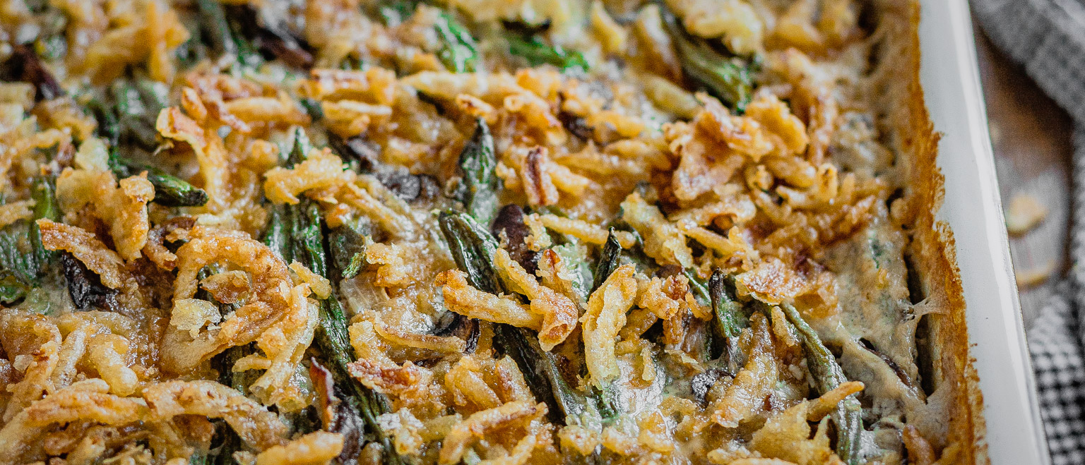 Creamy Baby Portobello Green Bean Casserole