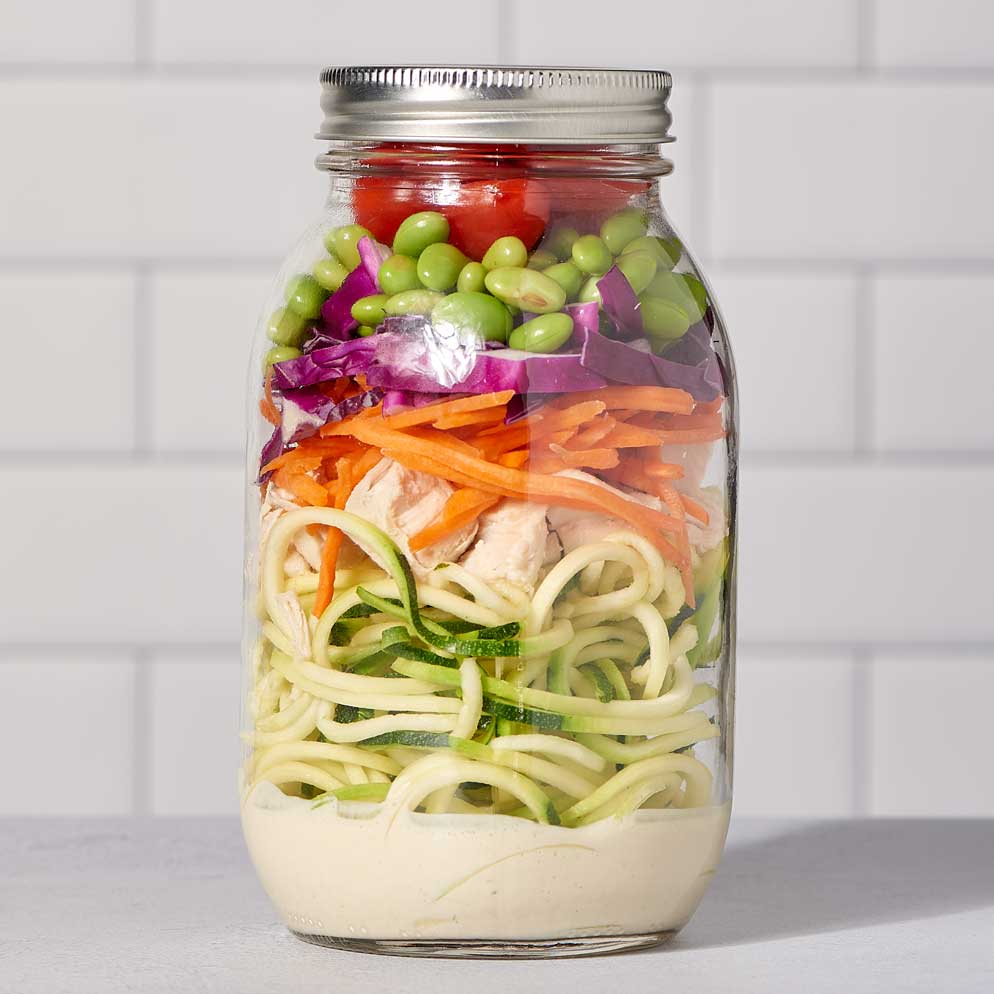 MASON JAR ZOODLE SALAD 