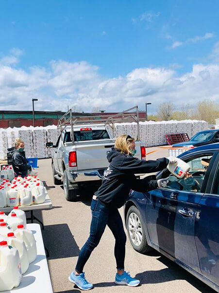 Through our DFA Cares Foundation, DFA sponsors milk drive-thrus, where volunteers deliver fresh dairy directly to families in need — one gallon at a time.