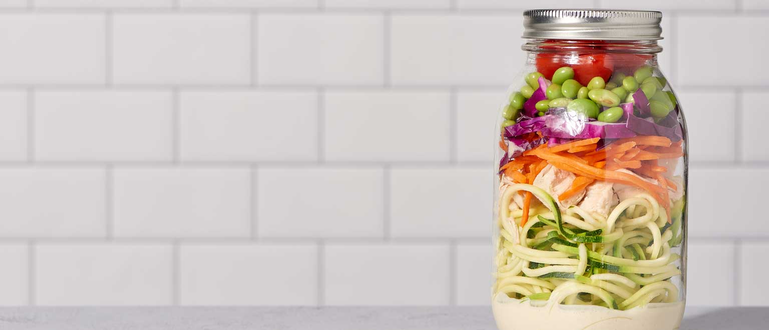 MASON JAR ZOODLE SALAD 